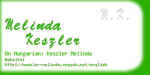 melinda keszler business card